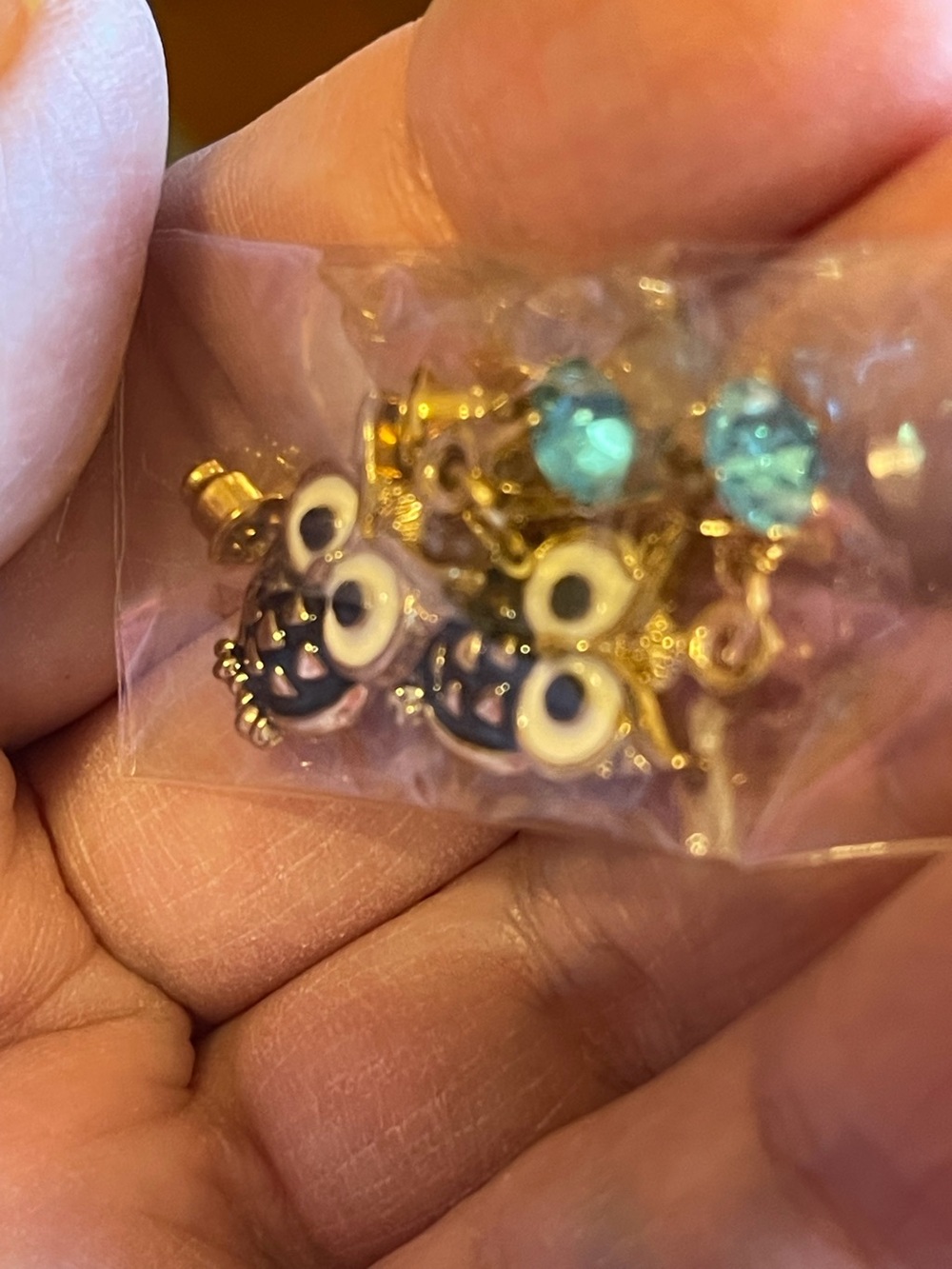Gold Owl Charm Earrings with Teal Crystal Accents
NWOT - Picture 3 of 4